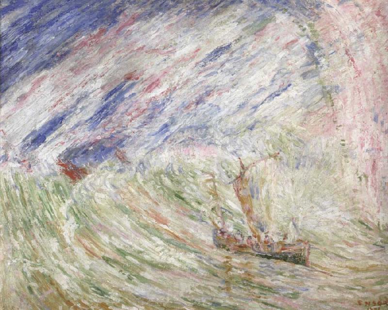 James Ensor Christ Calming the Storm Norge oil painting art